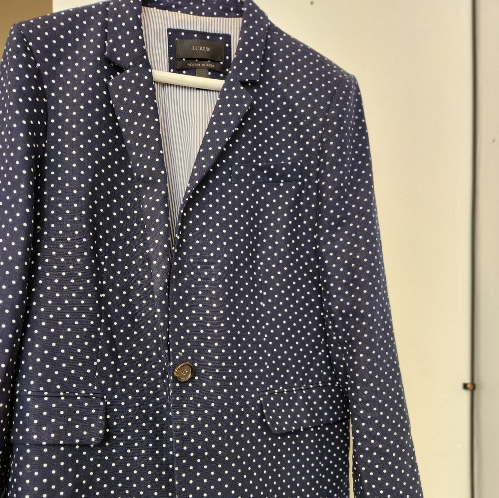 J.Crew blazer of size 12 and bleu color with white balls